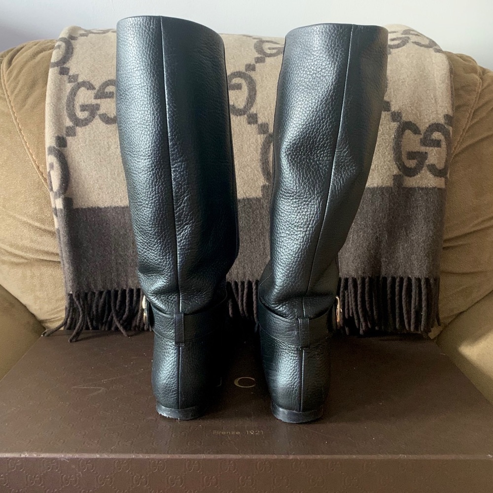 Gucci Leather Interlocking G Riding Boots - Picture 4 of 8